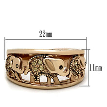 Load image into Gallery viewer, Womens Rose Gold Elephants Ring Anillo Para Mujer Stainless Steel Ring with Top Grade Crystal in Citrine Yellow Latina - Jewelry Store by Erik Rayo
