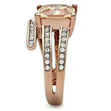 Load image into Gallery viewer, Womens Rose Gold Ring Anillo Para Mujer y Ninos Unisex Kids 316L Stainless Steel Ring with AAA Grade CZ in Champagne Rimini - Jewelry Store by Erik Rayo
