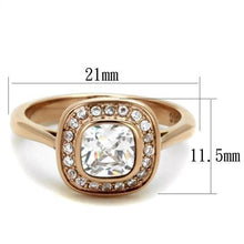 Load image into Gallery viewer, Womens Rose Gold Ring Anillo Para Mujer y Ninos Unisex Kids 316L Stainless Steel Ring with AAA Grade CZ in Clear Salerno - Jewelry Store by Erik Rayo
