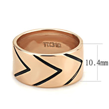 Load image into Gallery viewer, Womens Rose Gold Ring Anillo Para Mujer y Ninos Unisex Kids 316L Stainless Steel Ring with Epoxy in Jet Abruzzi - Jewelry Store by Erik Rayo
