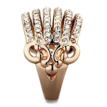 Load image into Gallery viewer, Womens Rose Gold Ring Anillo Para Mujer y Ninos Unisex Kids 316L Stainless Steel Ring with Top Grade Crystal in Clear Argenta - Jewelry Store by Erik Rayo
