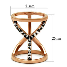Load image into Gallery viewer, Womens Rose Gold Ring Anillo Para Mujer y Ninos Unisex Kids 316L Stainless Steel Ring with Top Grade Crystal in Clear Calabria - Jewelry Store by Erik Rayo
