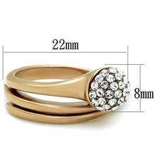 Load image into Gallery viewer, Womens Rose Gold Ring Anillo Para Mujer y Ninos Unisex Kids 316L Stainless Steel Ring with Top Grade Crystal in Clear Fidenza - Jewelry Store by Erik Rayo
