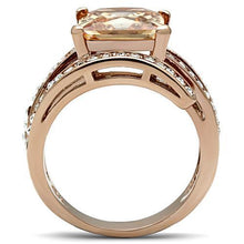Load image into Gallery viewer, Womens Rose Gold Ring Anillo Para Mujer y Ninos Unisex Kids Stainless Steel Ring with AAA Grade CZ in Champagne Rimini - Jewelry Store by Erik Rayo
