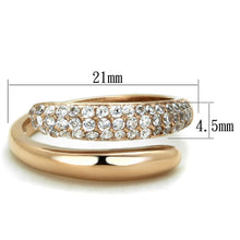 Load image into Gallery viewer, Womens Rose Gold Ring Anillo Para Mujer Stainless Steel Ring with AAA Grade CZ in Clear Aquileia - Jewelry Store by Erik Rayo
