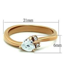Load image into Gallery viewer, Womens Rose Gold Ring Anillo Para Mujer Stainless Steel Ring with AAA Grade CZ in Clear Aquino - Jewelry Store by Erik Rayo
