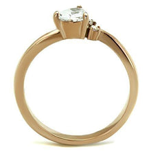 Load image into Gallery viewer, Womens Rose Gold Ring Anillo Para Mujer Stainless Steel Ring with AAA Grade CZ in Clear Aquino - Jewelry Store by Erik Rayo
