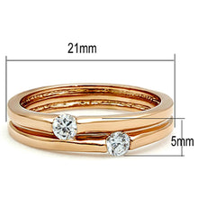 Load image into Gallery viewer, Womens Rose Gold Ring Anillo Para Mujer Stainless Steel Ring with AAA Grade CZ in Clear Cassino - Jewelry Store by Erik Rayo
