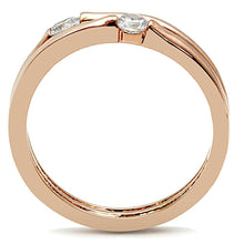 Load image into Gallery viewer, Womens Rose Gold Ring Anillo Para Mujer Stainless Steel Ring with AAA Grade CZ in Clear Cassino - Jewelry Store by Erik Rayo
