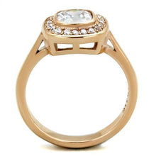 Load image into Gallery viewer, Womens Rose Gold Ring Anillo Para Mujer Stainless Steel Ring with AAA Grade CZ in Clear Salerno - Jewelry Store by Erik Rayo
