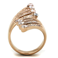 Load image into Gallery viewer, Womens Rose Gold Ring Anillo Para Mujer Stainless Steel Ring with AAA Grade CZ in Clear Trieste - Jewelry Store by Erik Rayo
