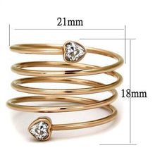 Load image into Gallery viewer, Womens Rose Gold Ring Anillo Para Mujer y Ninos Unisex Kids Stainless Steel Ring with AAA Grade CZ in Clear Venosa - Jewelry Store by Erik Rayo
