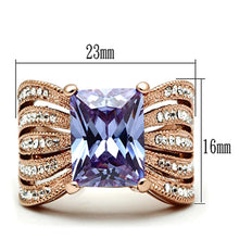 Load image into Gallery viewer, Womens Rose Gold Ring Anillo Para Mujer y Ninos Unisex Kids Stainless Steel Ring with AAA Grade CZ in Light Amethyst Cori - Jewelry Store by Erik Rayo
