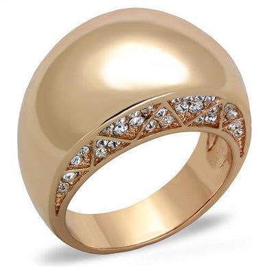 Womens Rose Gold Ring Anillo Para Mujer Stainless Steel Ring with Top Grade Crystal in Clear Sorrento - Jewelry Store by Erik Rayo