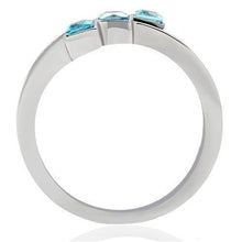 Load image into Gallery viewer, Womens Silver Aquamarine Ring Anillo Para Mujer y Ninos Unisex Kids 316L Stainless Steel Ring in Sea Blue Molfetta - Jewelry Store by Erik Rayo
