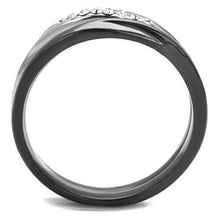 Load image into Gallery viewer, Womens Silver Black Ring Anillo Para Mujer y Ninos Girls 316L Stainless Steel Ring with Top Grade Crystal in Clear Ina - Jewelry Store by Erik Rayo
