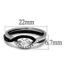Load image into Gallery viewer, Womens Silver Black Ring Anillo Para Mujer y Ninos Unisex Kids 316L Stainless Steel Ring with AAA Grade CZ in Clear Alexandra - Jewelry Store by Erik Rayo
