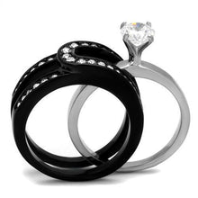 Load image into Gallery viewer, Womens Silver Black Ring Anillo Para Mujer y Ninos Unisex Kids 316L Stainless Steel Ring with AAA Grade CZ in Clear Arielle - Jewelry Store by Erik Rayo

