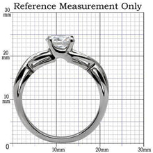 Load image into Gallery viewer, Womens Silver Ring High polished (no plating) 316L Stainless Steel Ring with AAA Grade CZ in Clear TK065 - Jewelry Store by Erik Rayo
