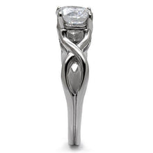 Load image into Gallery viewer, Womens Silver Ring High polished (no plating) 316L Stainless Steel Ring with AAA Grade CZ in Clear TK065 - Jewelry Store by Erik Rayo
