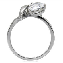 Load image into Gallery viewer, Womens Silver Ring High polished (no plating) 316L Stainless Steel Ring with AAA Grade CZ in Clear TK067 - Jewelry Store by Erik Rayo
