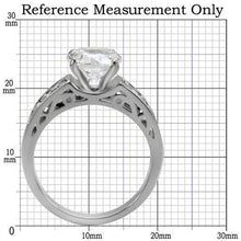 Load image into Gallery viewer, Womens Silver Ring High polished (no plating) 316L Stainless Steel Ring with AAA Grade CZ in Clear TK069 - Jewelry Store by Erik Rayo
