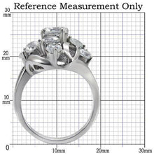 Load image into Gallery viewer, Womens Silver Ring High polished (no plating) 316L Stainless Steel Ring with AAA Grade CZ in Clear TK074 - Jewelry Store by Erik Rayo
