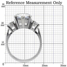 Load image into Gallery viewer, Womens Silver Ring High polished (no plating) 316L Stainless Steel Ring with AAA Grade CZ in Clear TK076 - Jewelry Store by Erik Rayo
