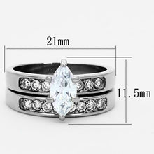 Load image into Gallery viewer, Womens Silver Ring High polished (no plating) 316L Stainless Steel Ring with AAA Grade CZ in Clear TK1319 - Jewelry Store by Erik Rayo

