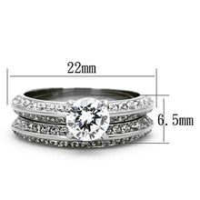 Load image into Gallery viewer, Womens Silver Ring High polished (no plating) 316L Stainless Steel Ring with AAA Grade CZ in Clear TK1320 - Jewelry Store by Erik Rayo
