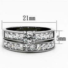Load image into Gallery viewer, Womens Silver Ring High polished (no plating) 316L Stainless Steel Ring with AAA Grade CZ in Clear TK1321 - Jewelry Store by Erik Rayo
