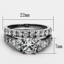 Load image into Gallery viewer, Womens Silver Ring High polished (no plating) 316L Stainless Steel Ring with AAA Grade CZ in Clear TK1331 - Jewelry Store by Erik Rayo
