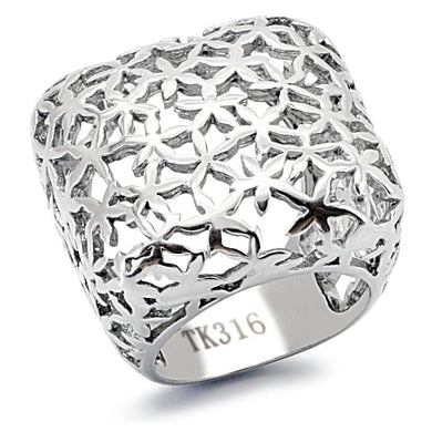 Womens Silver Ring High polished (no plating) 316L Stainless Steel Ring with No Stone TK133 - Jewelry Store by Erik Rayo