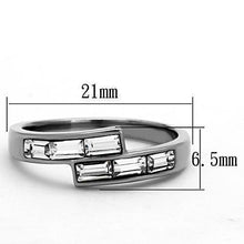 Load image into Gallery viewer, Womens Silver Ring High polished (no plating) 316L Stainless Steel Ring with Top Grade Crystal in Clear TK1335 - Jewelry Store by Erik Rayo
