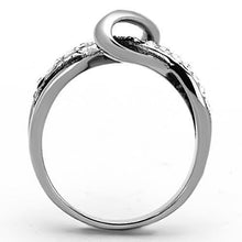 Load image into Gallery viewer, Womens Silver Ring High polished (no plating) 316L Stainless Steel Ring with Top Grade Crystal in Clear TK1341 - Jewelry Store by Erik Rayo

