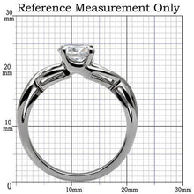 Load image into Gallery viewer, Silver Rings for Women High polished (no plating) Stainless Steel Ring with AAA Grade CZ in Clear TK065 - Jewelry Store by Erik Rayo
