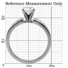 Load image into Gallery viewer, Silver Rings for Women High polished (no plating) Stainless Steel Ring with AAA Grade CZ in Clear TK068 - Jewelry Store by Erik Rayo
