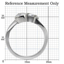 Load image into Gallery viewer, Silver Rings for Women High polished (no plating) Stainless Steel Ring with AAA Grade CZ in Clear TK072 - Jewelry Store by Erik Rayo
