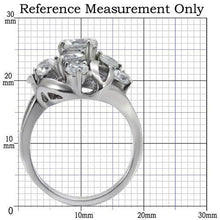 Load image into Gallery viewer, Silver Rings for Women High polished (no plating) Stainless Steel Ring with AAA Grade CZ in Clear TK074 - Jewelry Store by Erik Rayo
