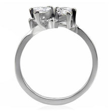 Load image into Gallery viewer, Womens Silver Ring High polished (no plating) Stainless Steel Ring with AAA Grade CZ in Clear TK075 - Jewelry Store by Erik Rayo
