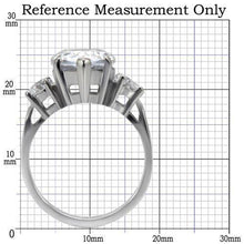 Load image into Gallery viewer, Silver Rings for Women High polished (no plating) Stainless Steel Ring with AAA Grade CZ in Clear TK076 - Jewelry Store by Erik Rayo
