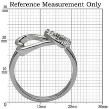 Load image into Gallery viewer, Silver Rings for Women High polished (no plating) Stainless Steel Ring with AAA Grade CZ in Clear TK077 - Jewelry Store by Erik Rayo
