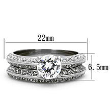 Load image into Gallery viewer, Silver Rings for Women High polished (no plating) Stainless Steel Ring with AAA Grade CZ in Clear TK1320 - Jewelry Store by Erik Rayo
