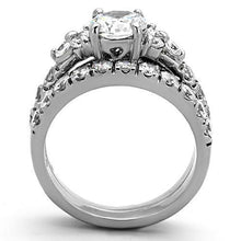 Load image into Gallery viewer, Silver Rings for Women High polished (no plating) Stainless Steel Ring with AAA Grade CZ in Clear TK1331 - Jewelry Store by Erik Rayo
