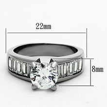 Load image into Gallery viewer, Womens Silver Ring High polished (no plating) Stainless Steel Ring with AAA Grade CZ in Clear TK1332 - Jewelry Store by Erik Rayo
