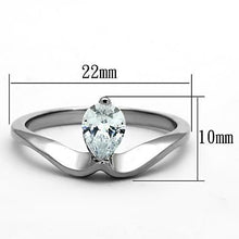 Load image into Gallery viewer, Silver Rings for Women High polished (no plating) Stainless Steel Ring with AAA Grade CZ in Clear TK1336 - Jewelry Store by Erik Rayo
