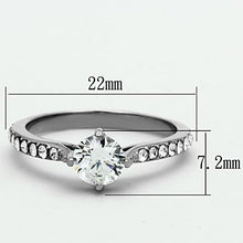 Load image into Gallery viewer, Silver Rings for Women High polished (no plating) Stainless Steel Ring with AAA Grade CZ in Clear TK1339 - Jewelry Store by Erik Rayo

