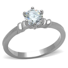 Load image into Gallery viewer, Silver Rings for Women High polished (no plating) Stainless Steel Ring with AAA Grade CZ in Clear TK1431 - Jewelry Store by Erik Rayo
