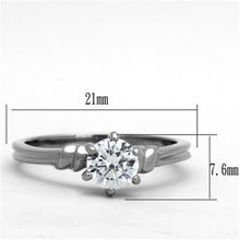 Load image into Gallery viewer, Womens Silver Ring High polished (no plating) Stainless Steel Ring with AAA Grade CZ in Clear TK1431 - Jewelry Store by Erik Rayo
