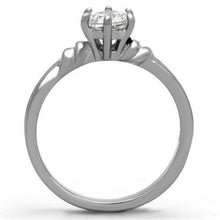 Load image into Gallery viewer, Womens Silver Ring High polished (no plating) Stainless Steel Ring with AAA Grade CZ in Clear TK1431 - Jewelry Store by Erik Rayo
